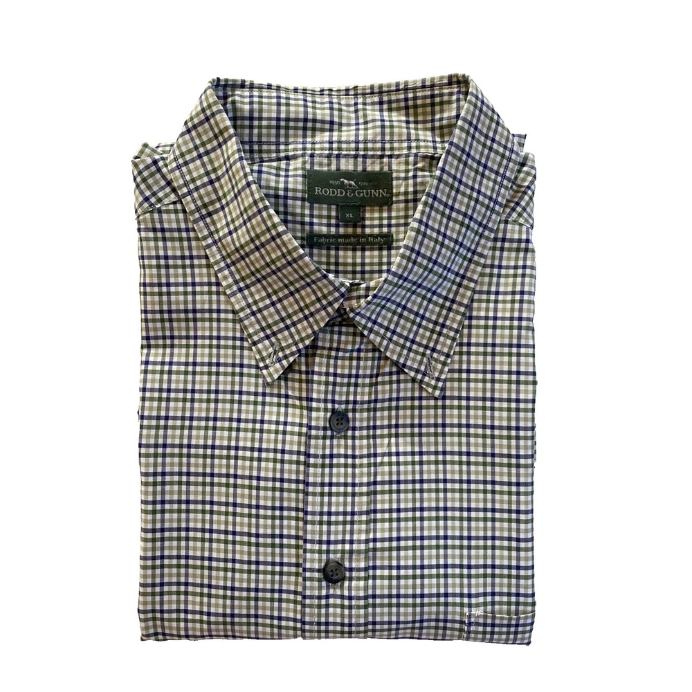 Rodd & Gunn Button Down Shirt‎ Mens XL Green Blue Check Multi Long Sleeve Italy